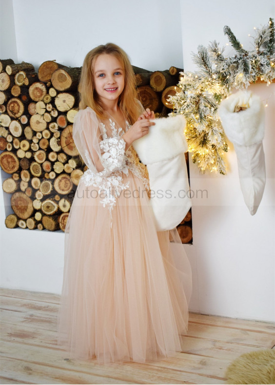 Lace Tulle Maxi Flower Girl Dress